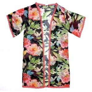 Small LuLaRoe Chloe  Overlay  tropical Flowers lace trim fits 0/8